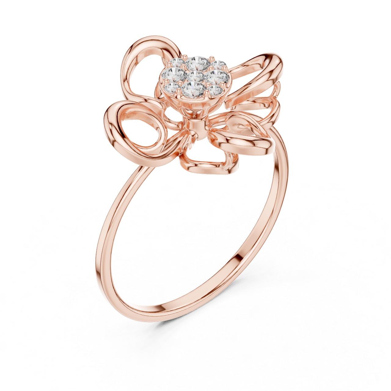Ribbon Bloom Diamond Ring