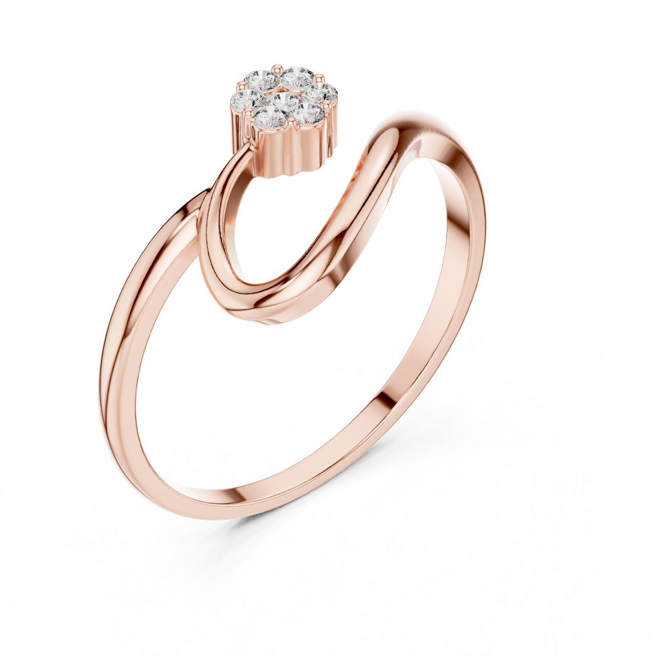 Wave Bloom Diamond Ring