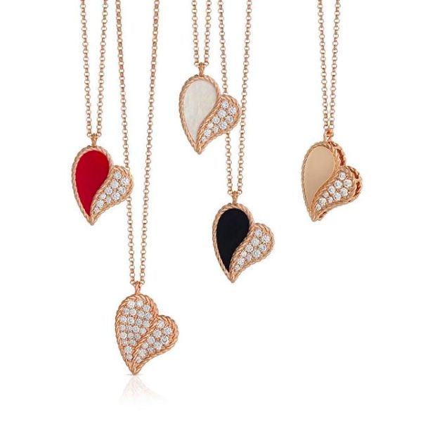 Enamel Heart Duo Necklace
