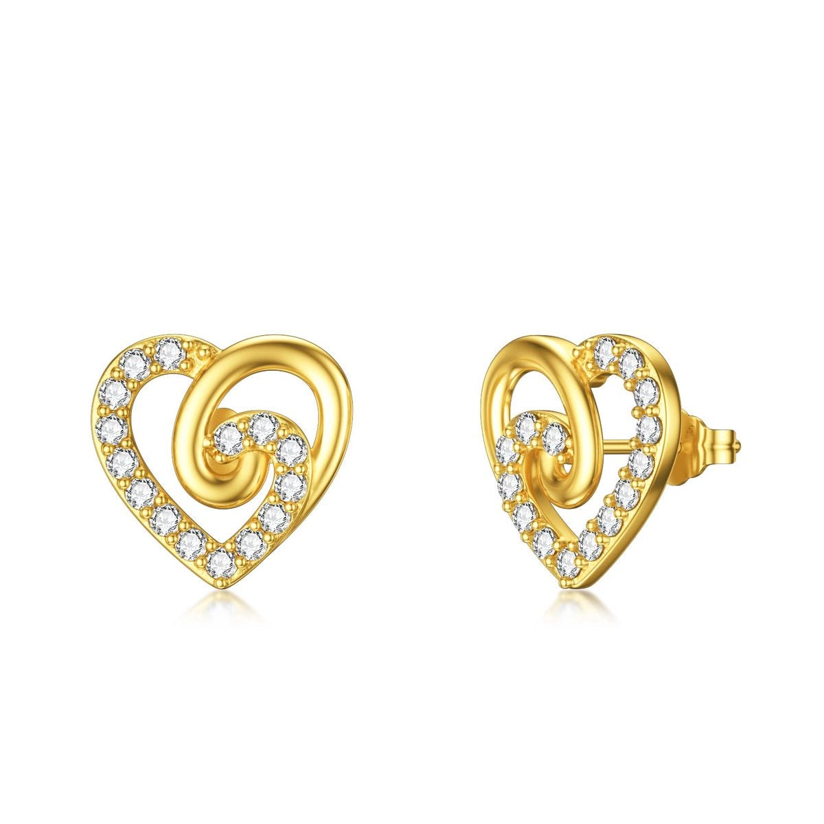 Twisted Heart Diamond Studs