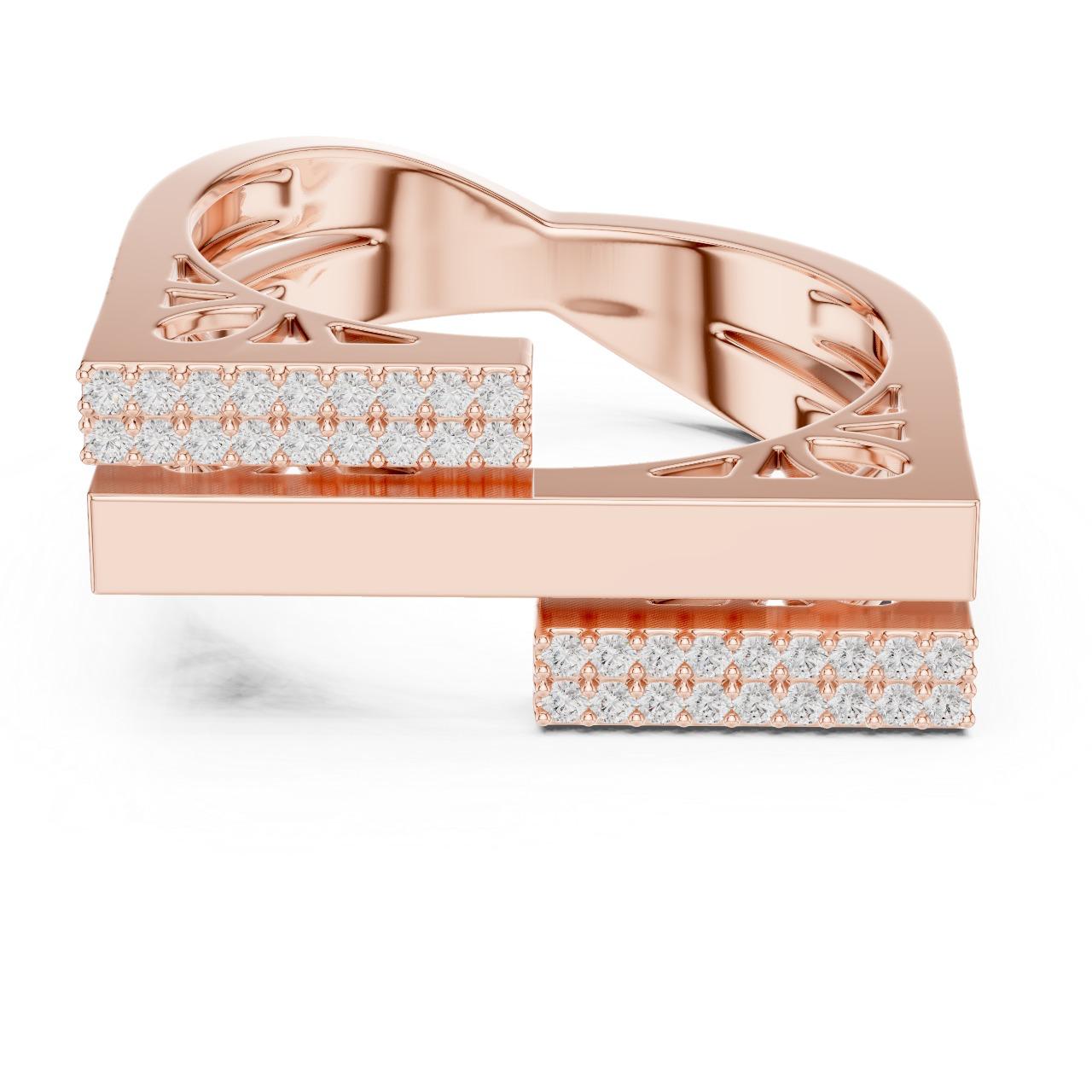 Geometric Edge Pavé Ring