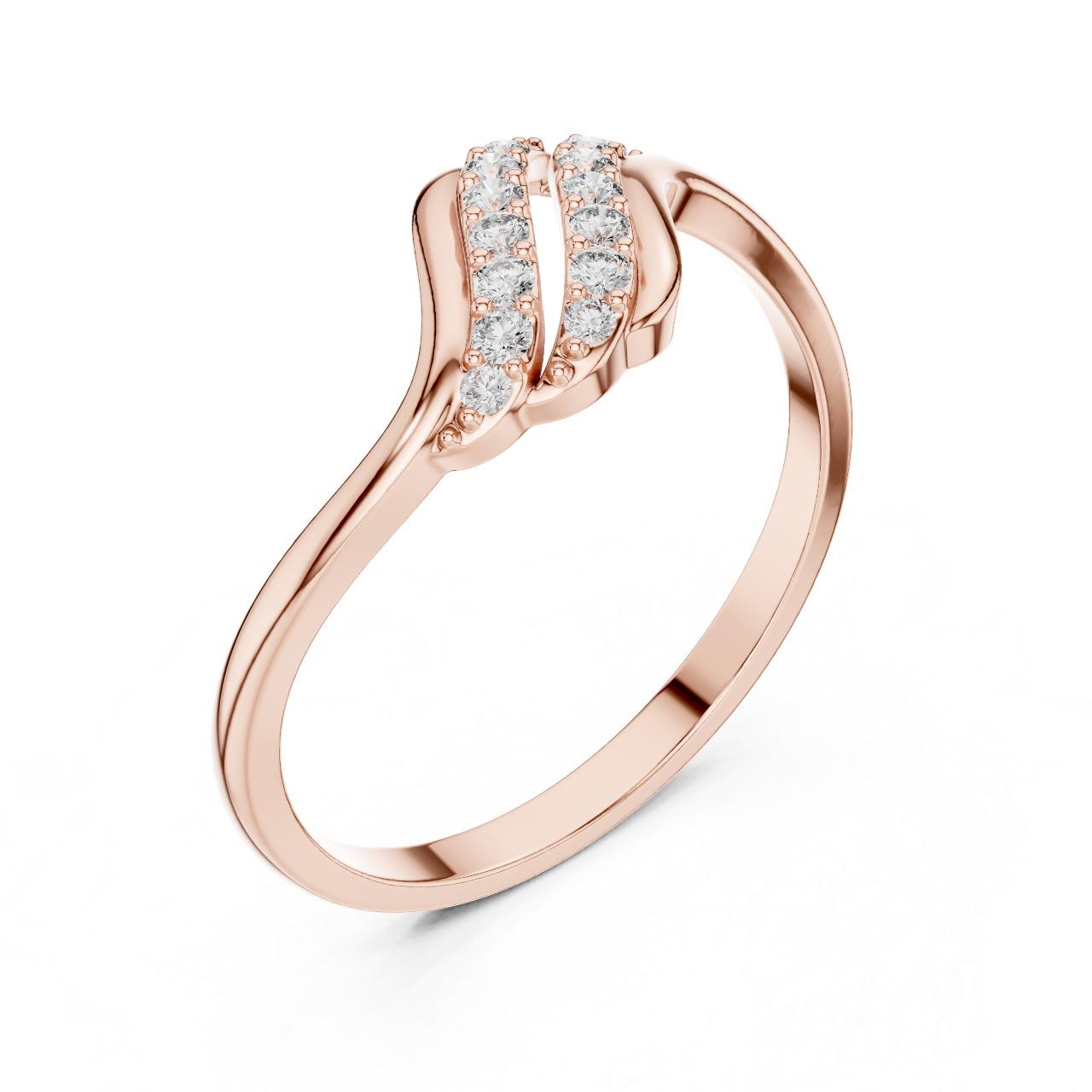 Twin Line Spark Diamond Ring