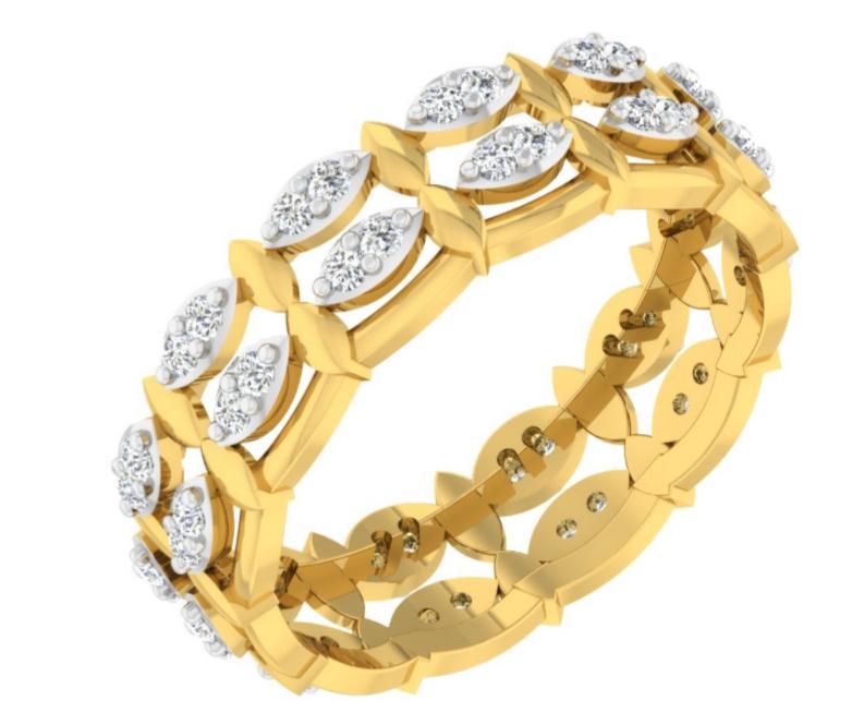 Crescent Diamond Open Bangle