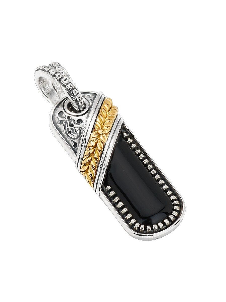 Black Onyx and Gold Accent Pendant