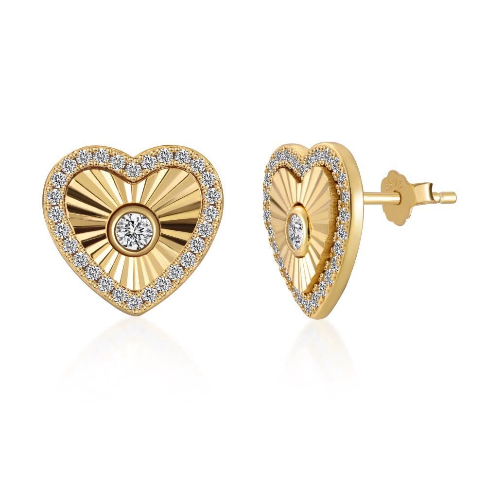 Radiant Halo Heart Earrings