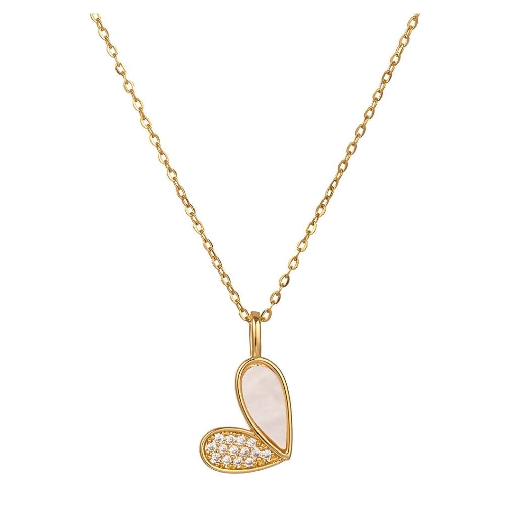 Petite Gold Mother-of-Pearl Heart Necklace