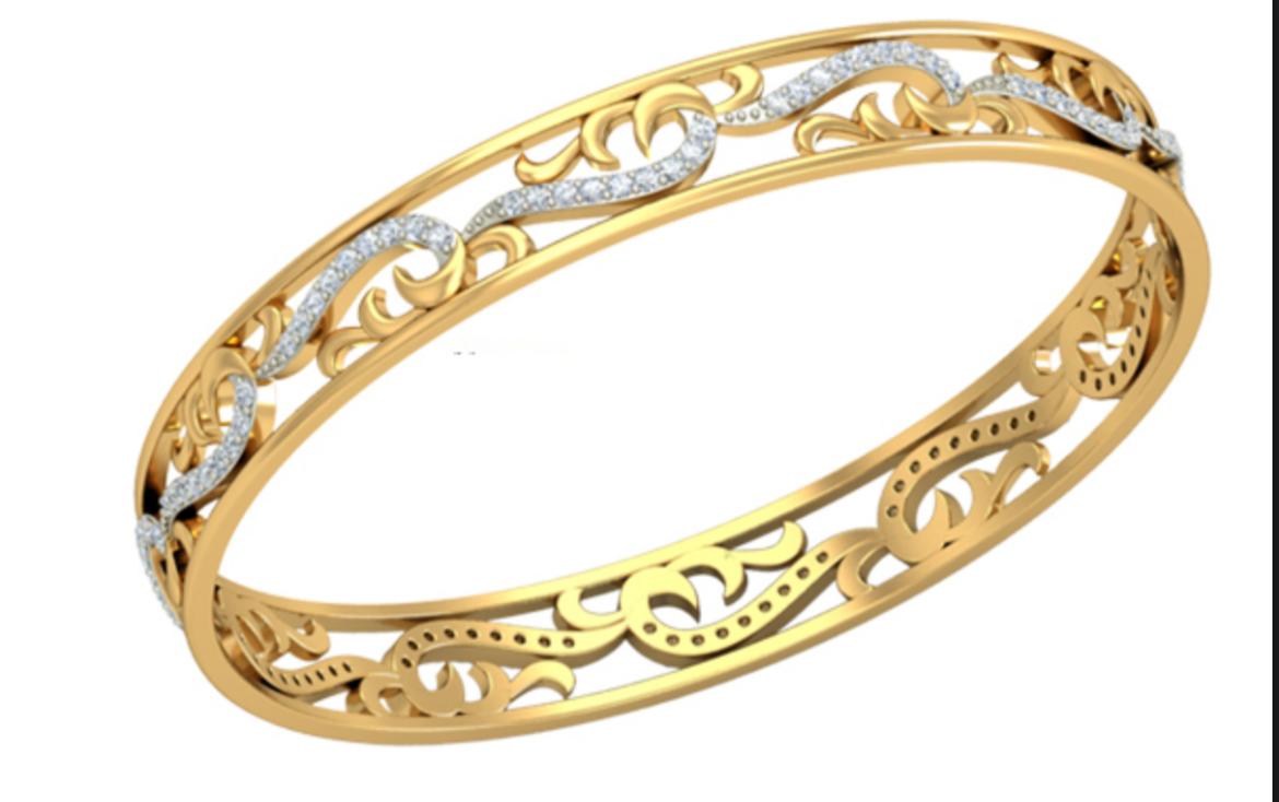 Double Swirl Openwork Bangle