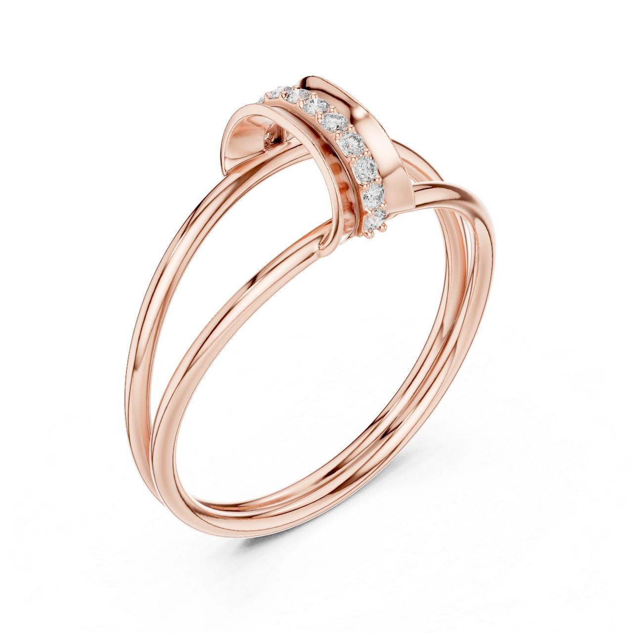 Double Arc Sparkle Ring