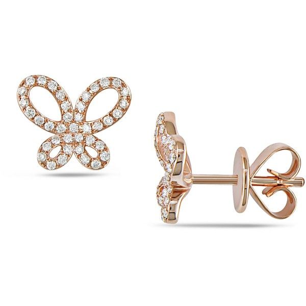 Rose Gold Butterfly Crystal Earrings