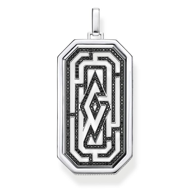 Geometric Art Deco Black Pendant