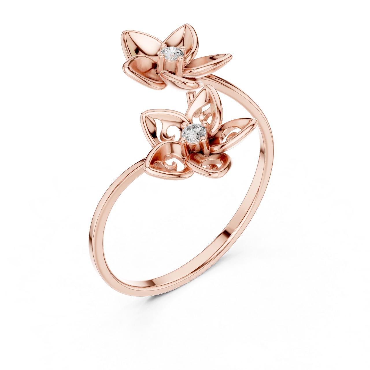 Twin Lotus Diamond Ring