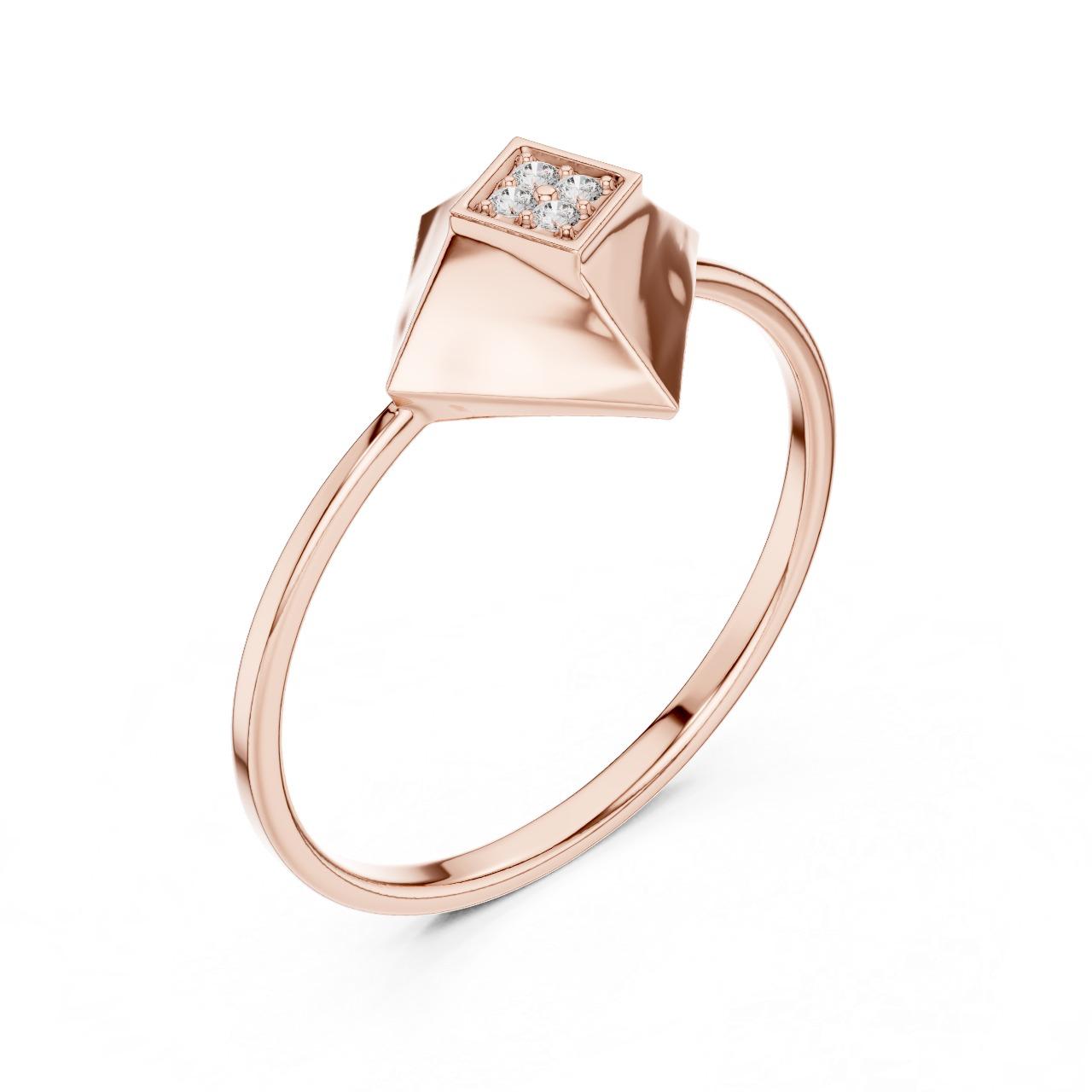 Pyramid Stud Diamond Ring