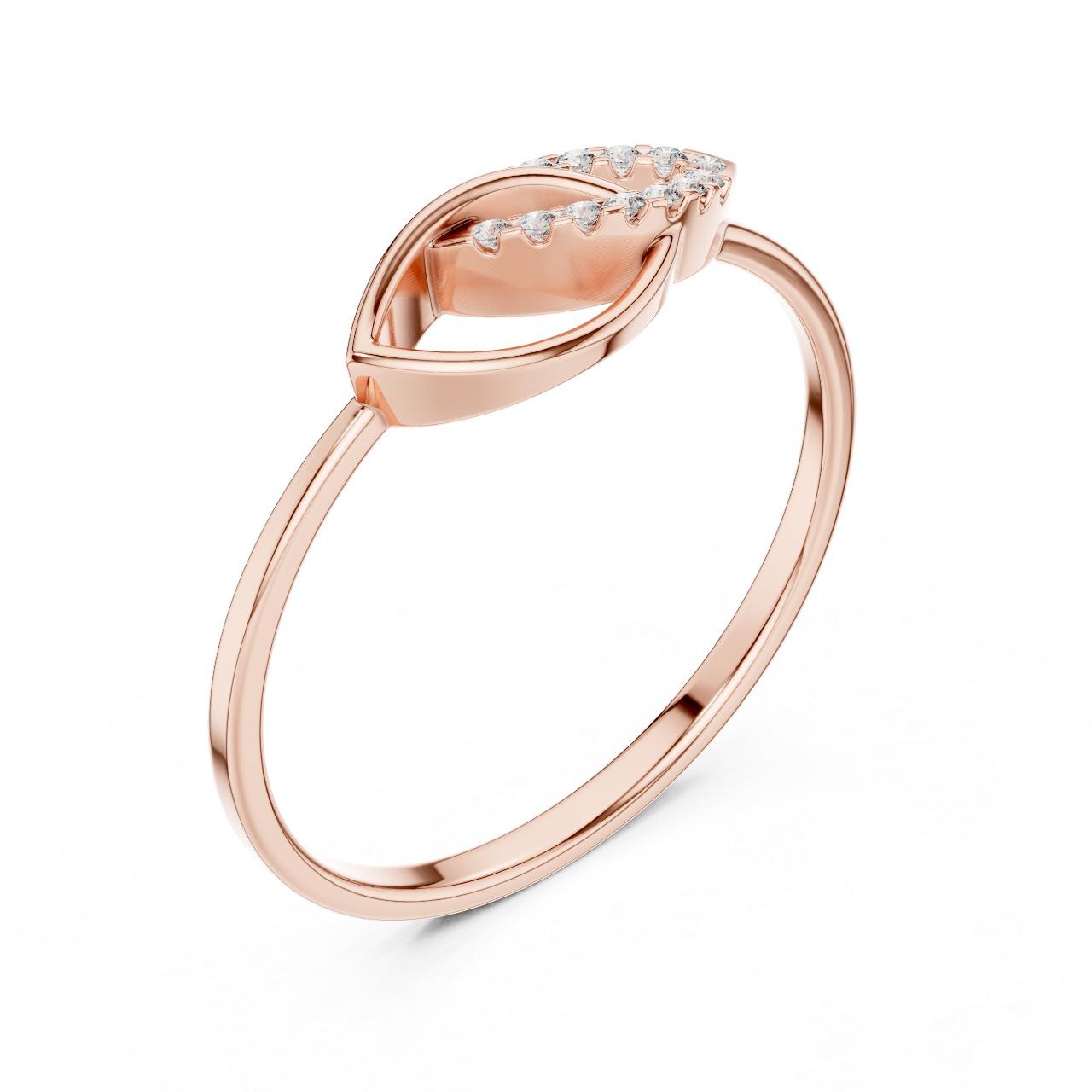 Leaf Whisper Diamond Ring