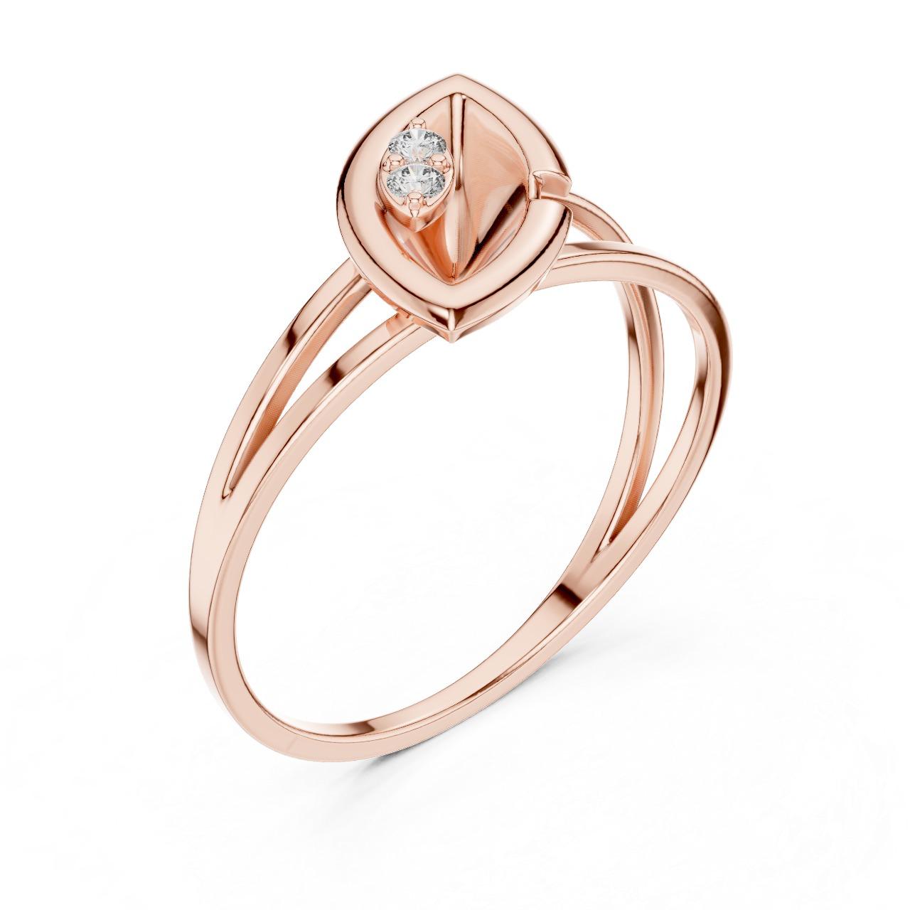Blooming Leaf Solitaire Ring