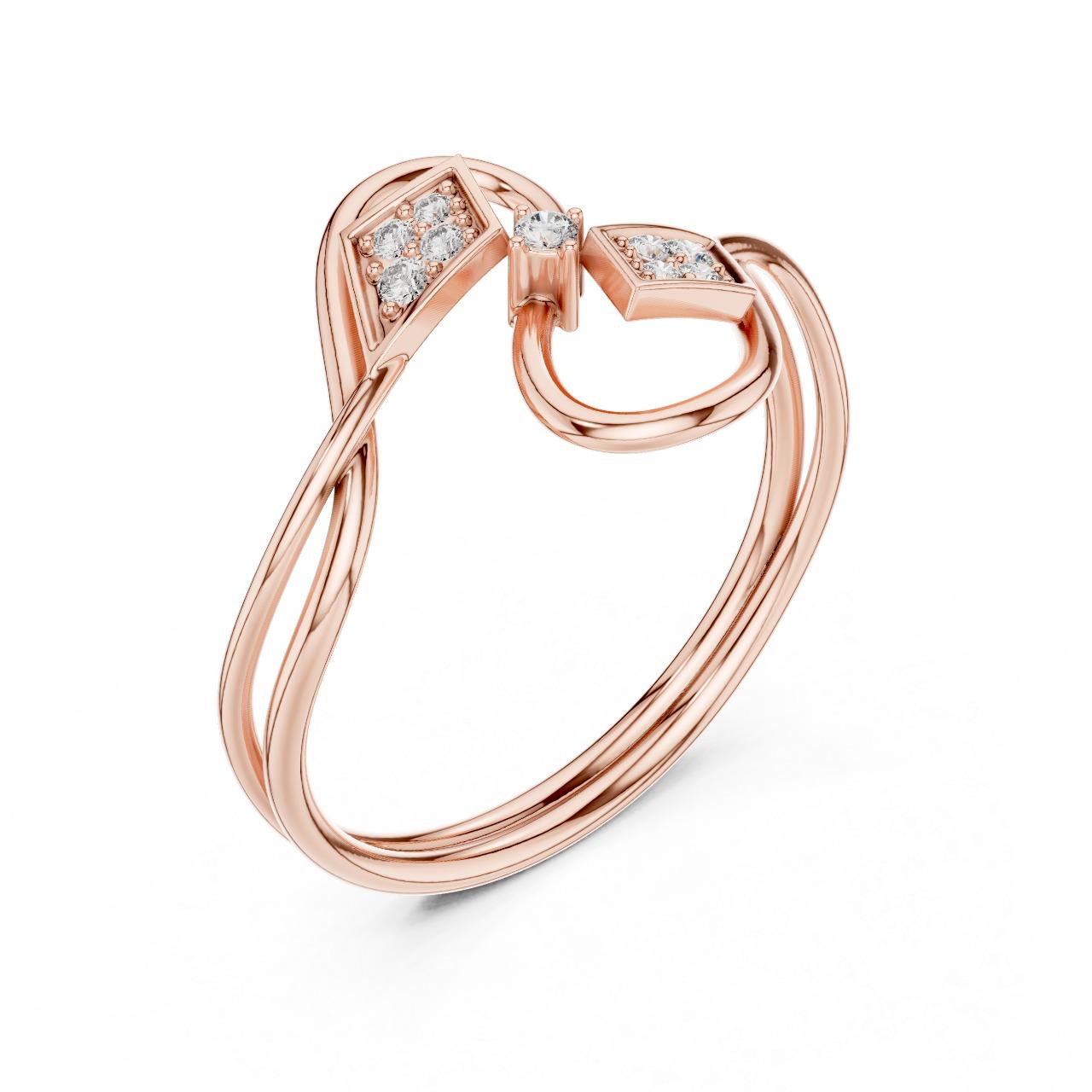 Intertwined Heart Diamond Ring