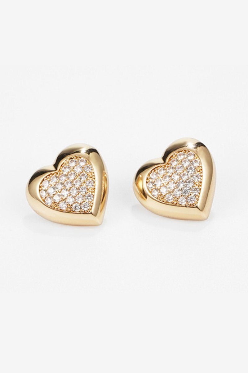 Pavé Heart Stud Earrings