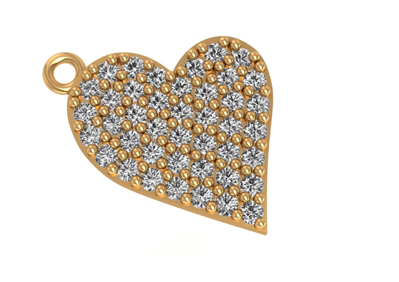 Diamond Pave Heart Charm