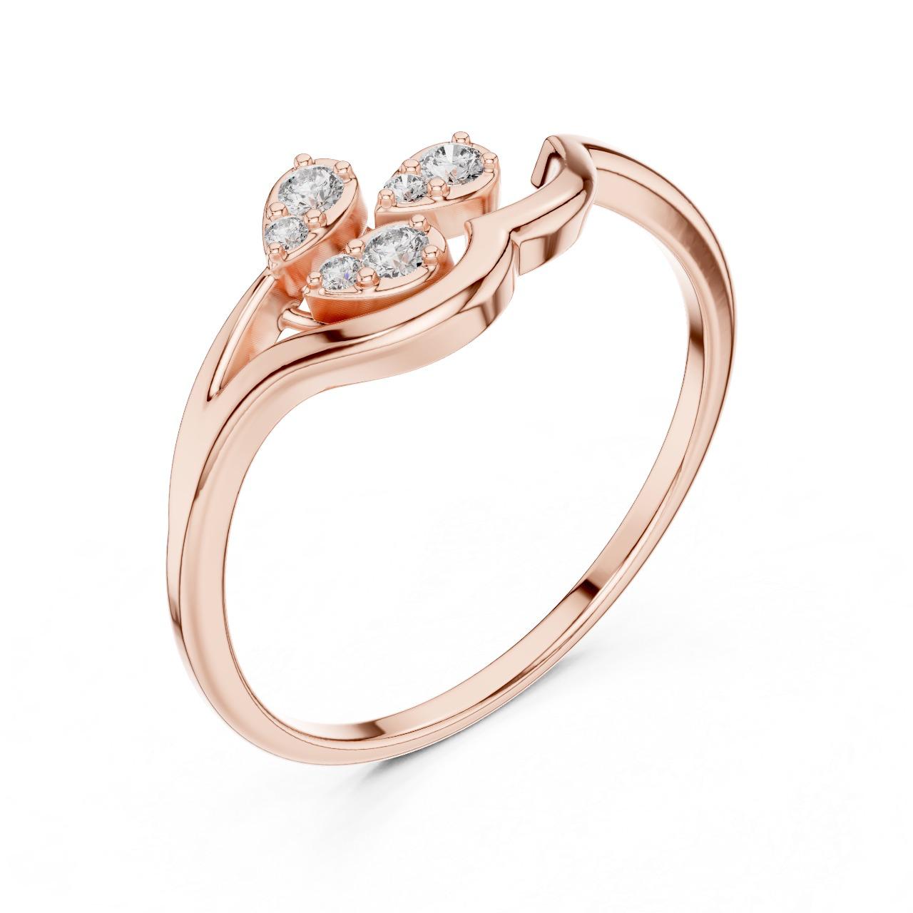 Leaf Trio Diamond Ring