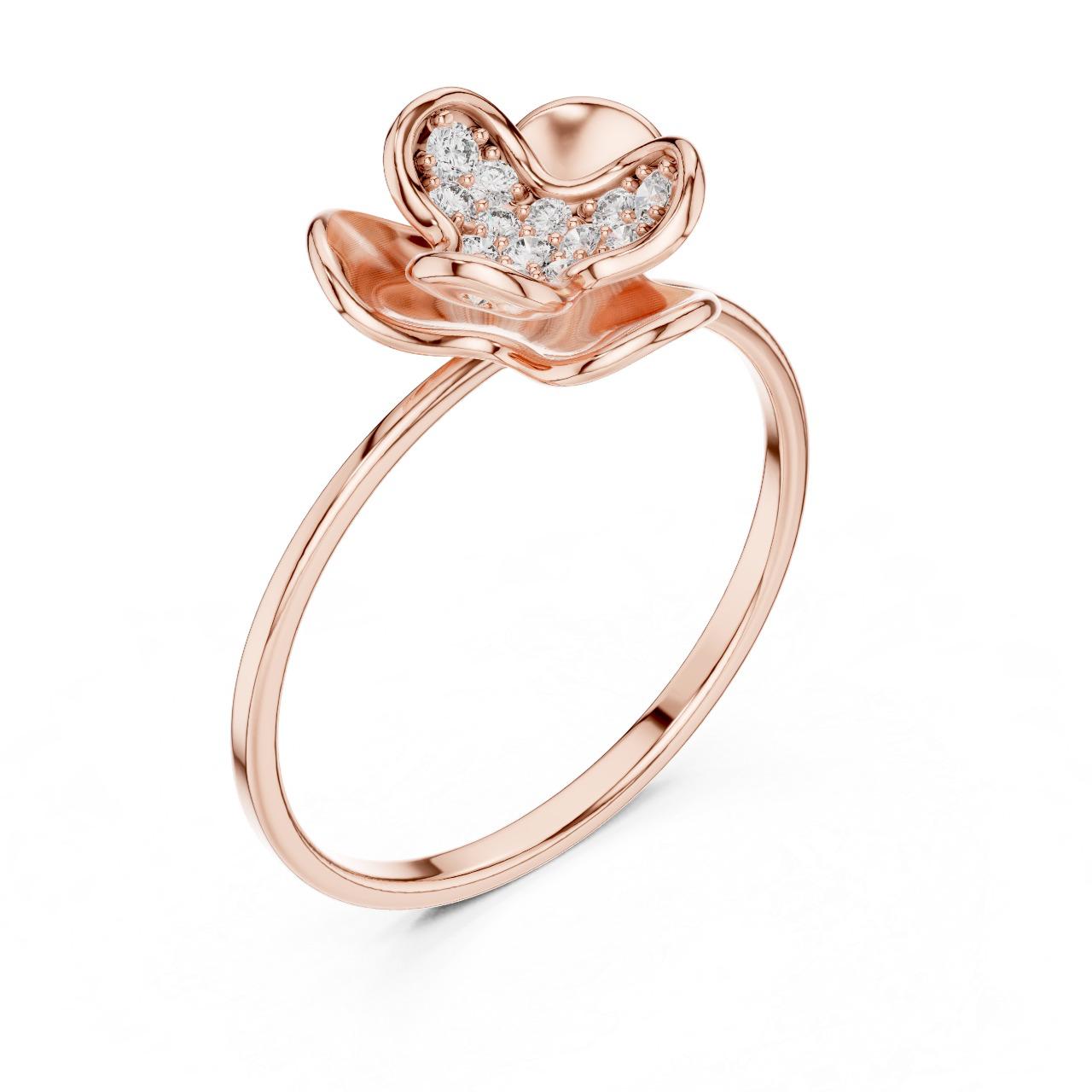Floral Petal Diamond Ring