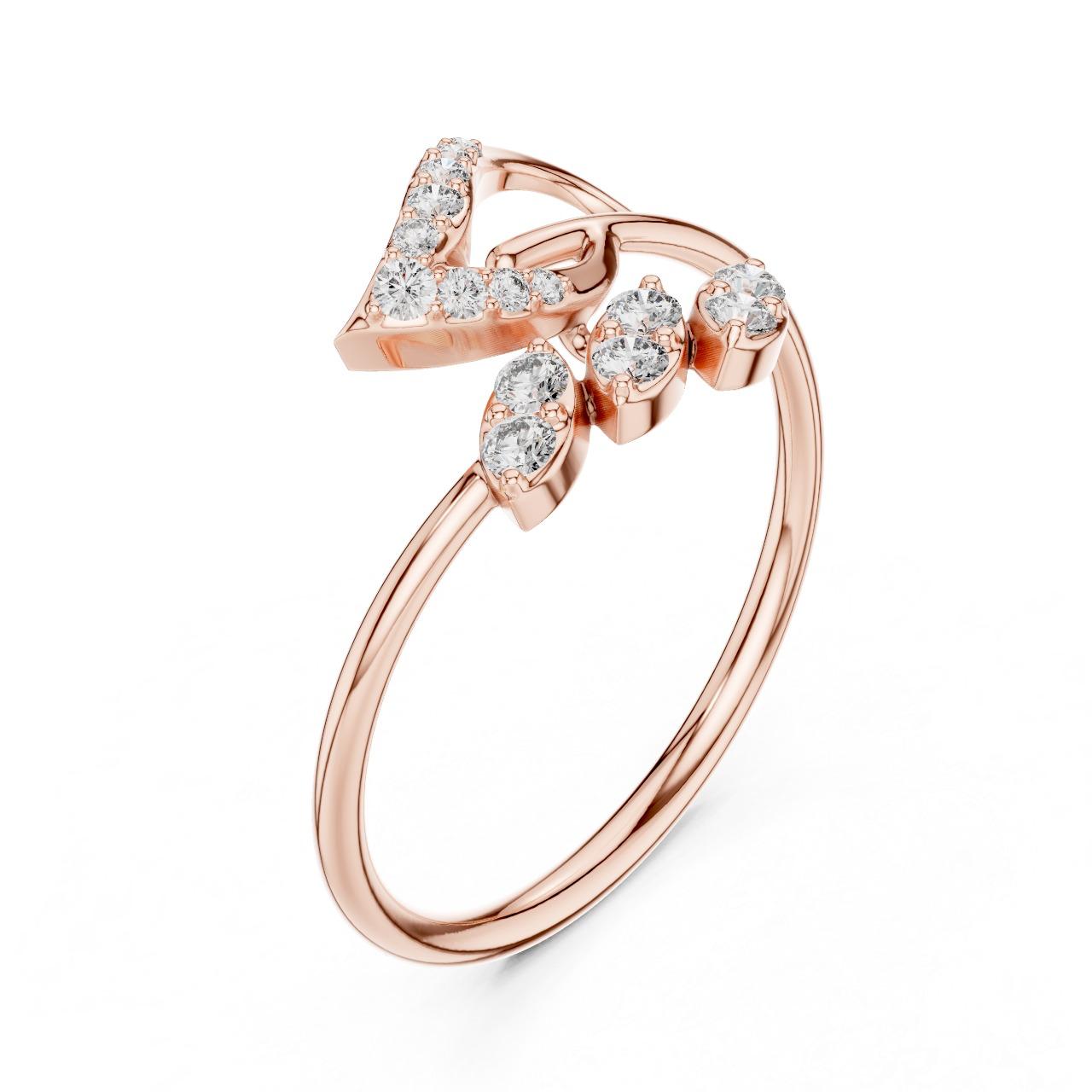 Heart Vine Diamond Ring