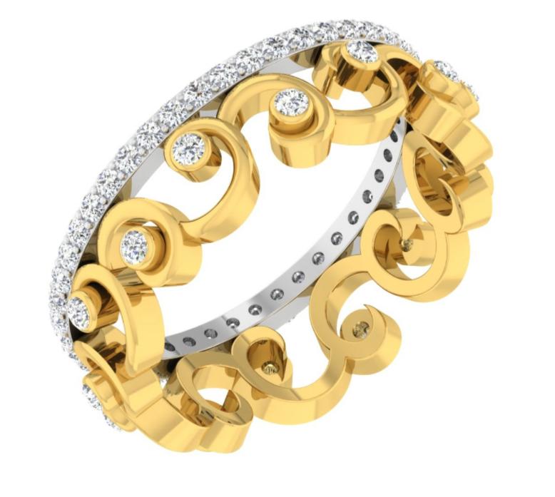 Swirl Art Two-Tone Bangle