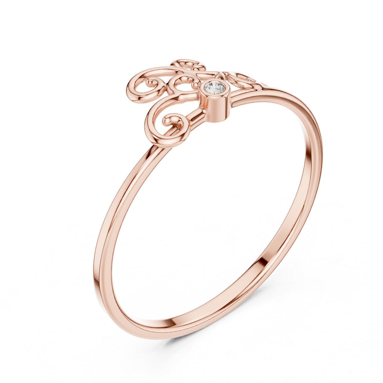 Vintage Swirl Diamond Ring