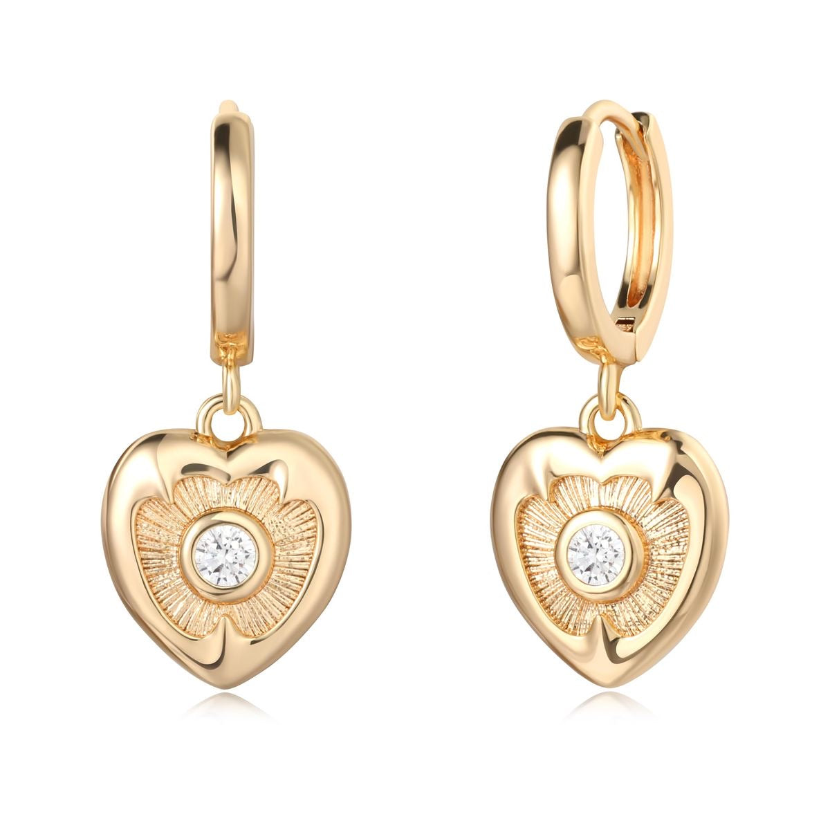Heart Drop Hoop Earrings
