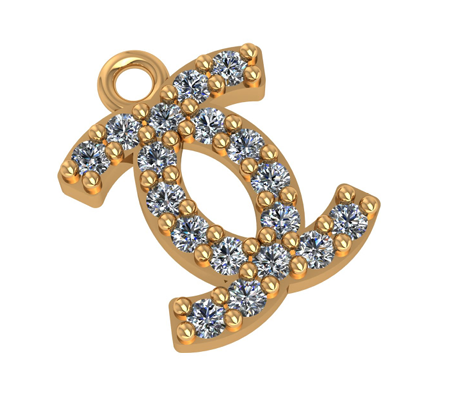 Interlocking Diamond Logo Charm