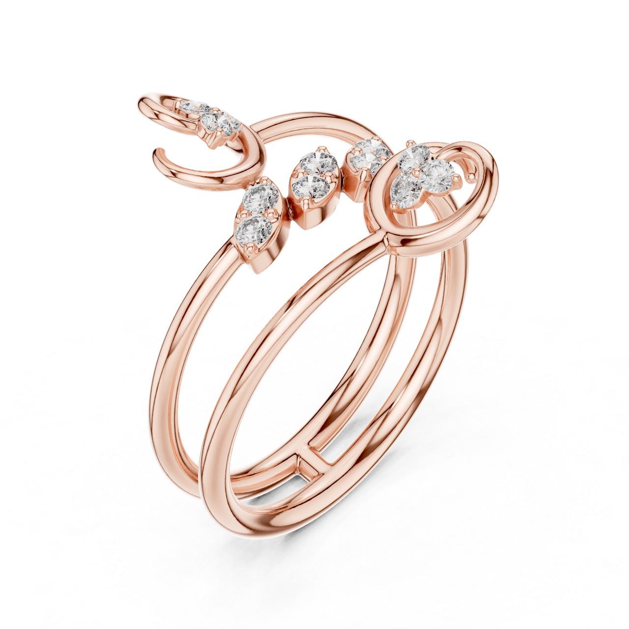 Triple Swirl Marquise Cluster Ring