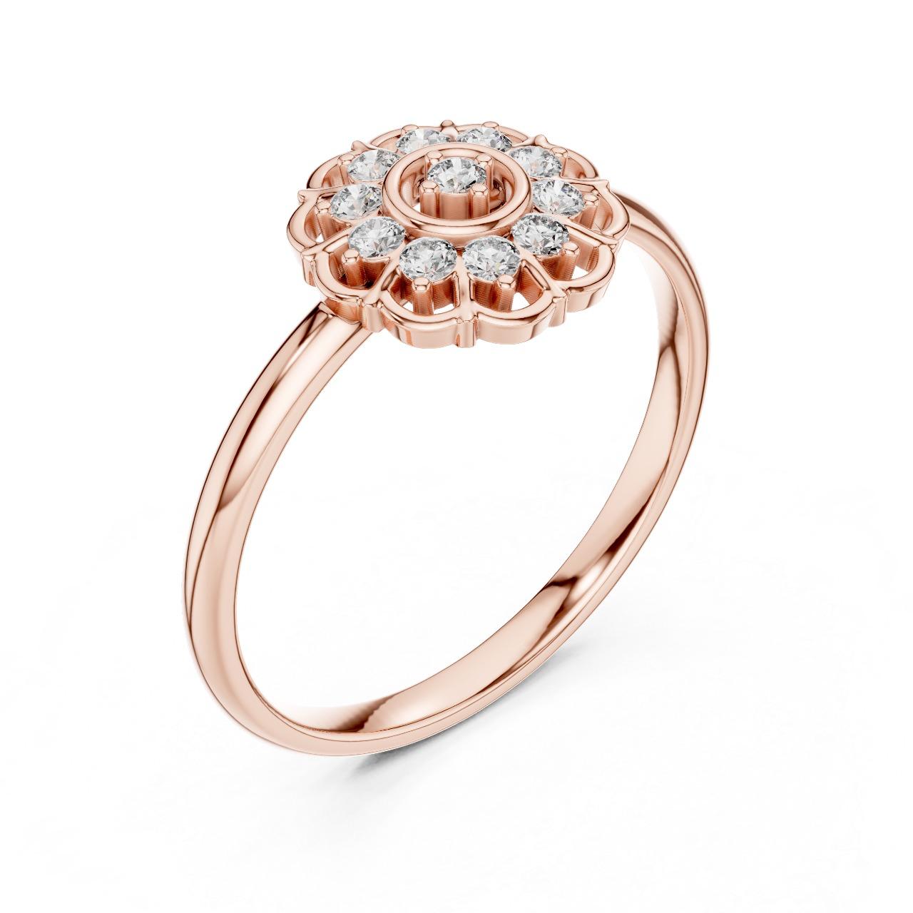 Royal Floral Halo Ring