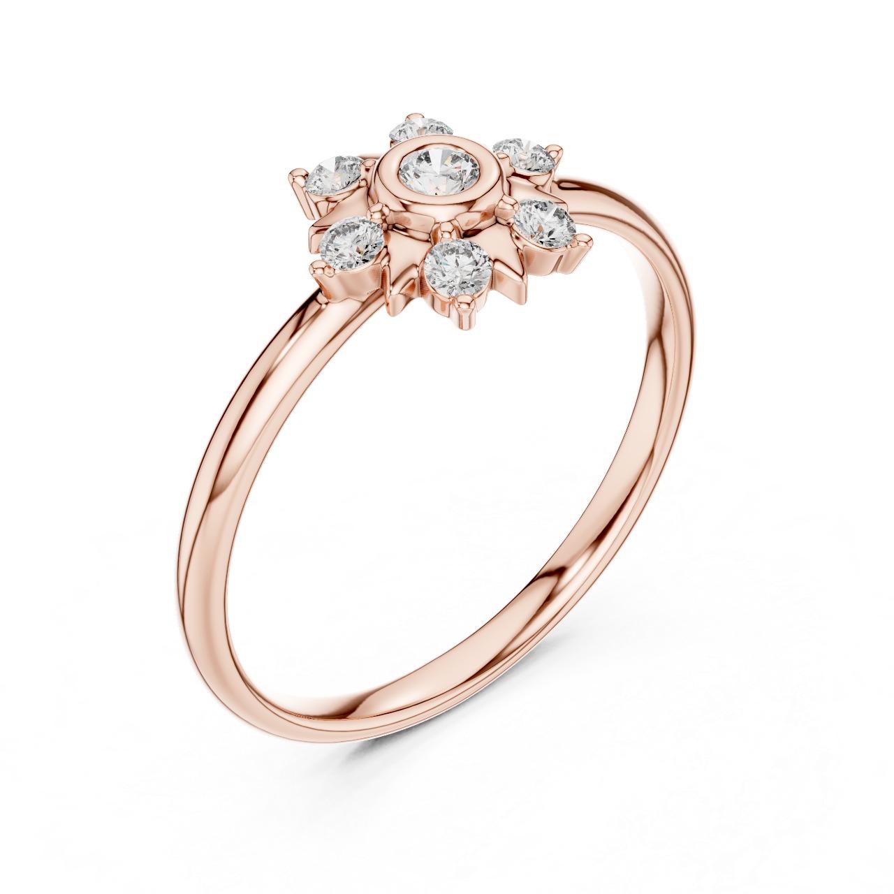 Sunburst Petal Diamond Ring