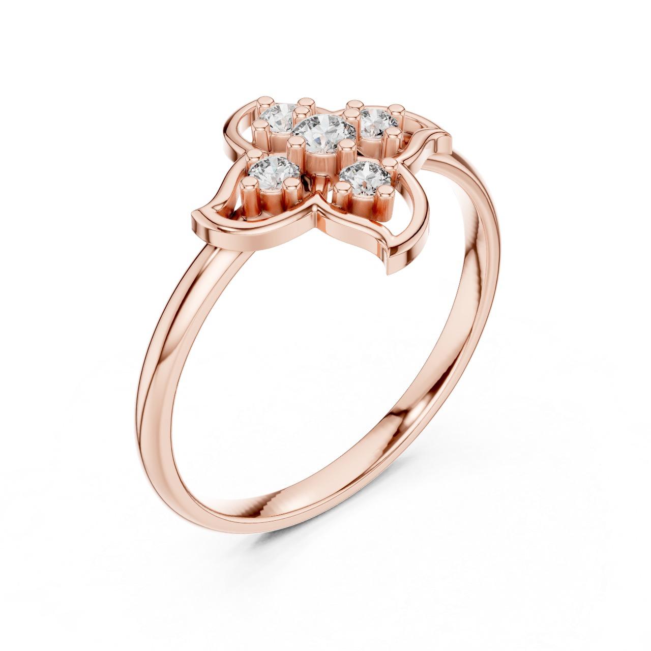 Clover Heart Diamond Ring