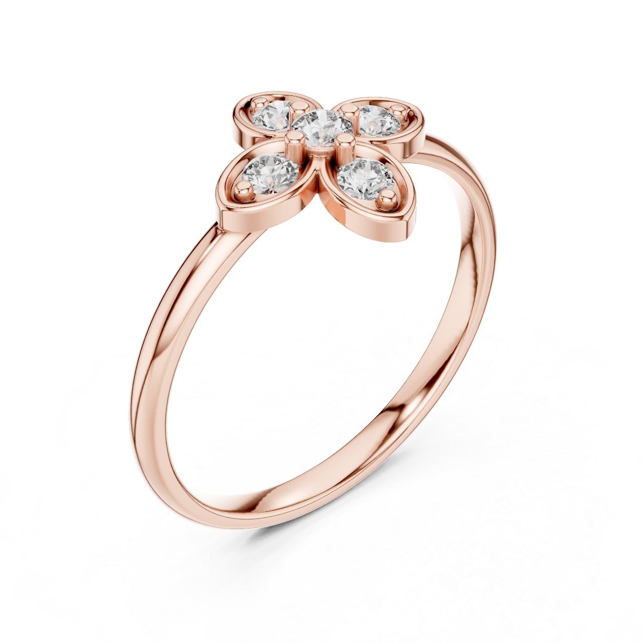 Four Petal Floral Spark Ring