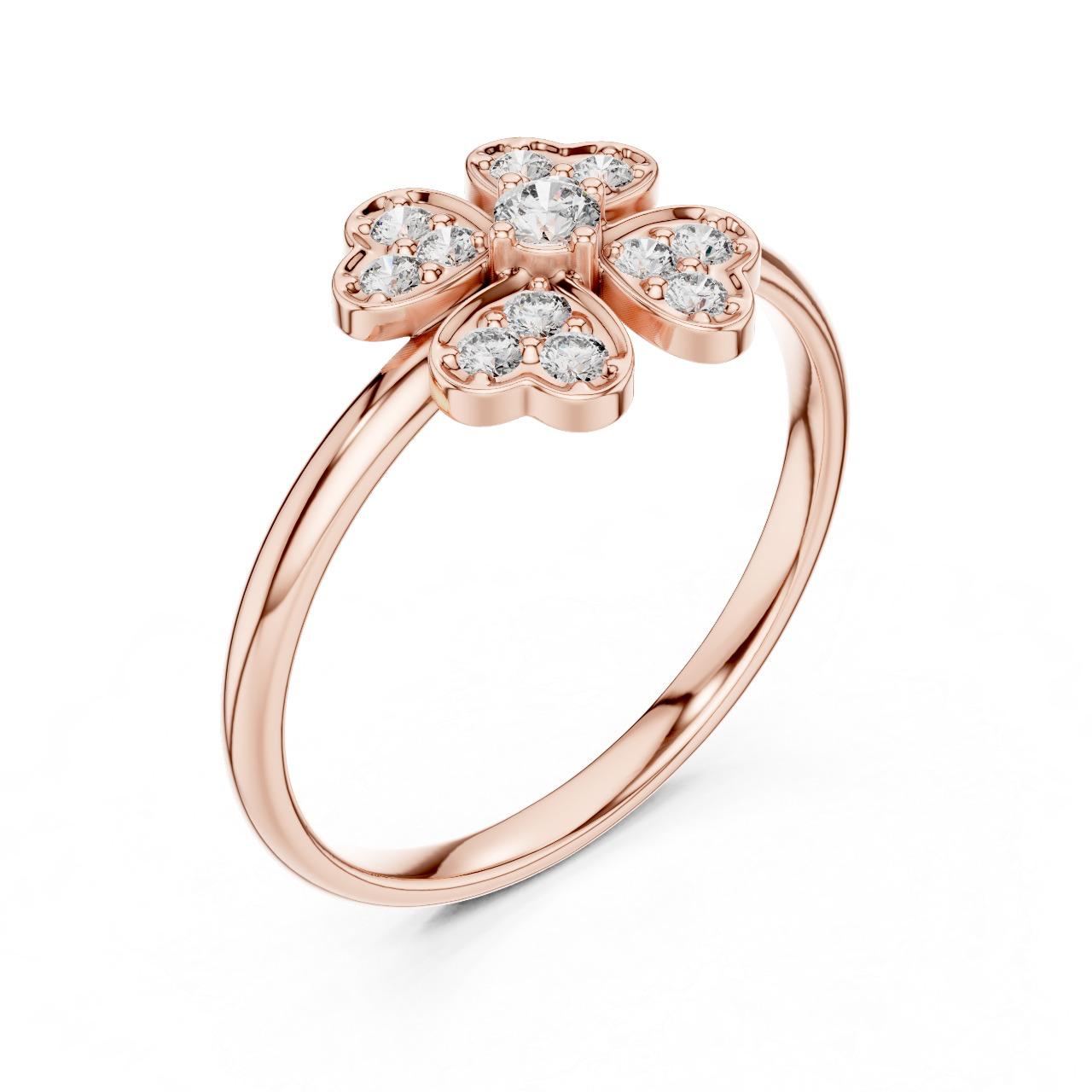 Heart Clover Diamond Ring
