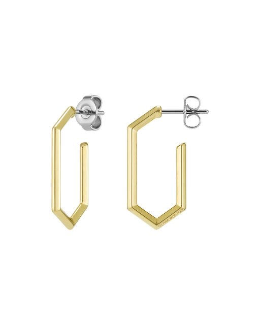 Geometric Gold Hoop Studs