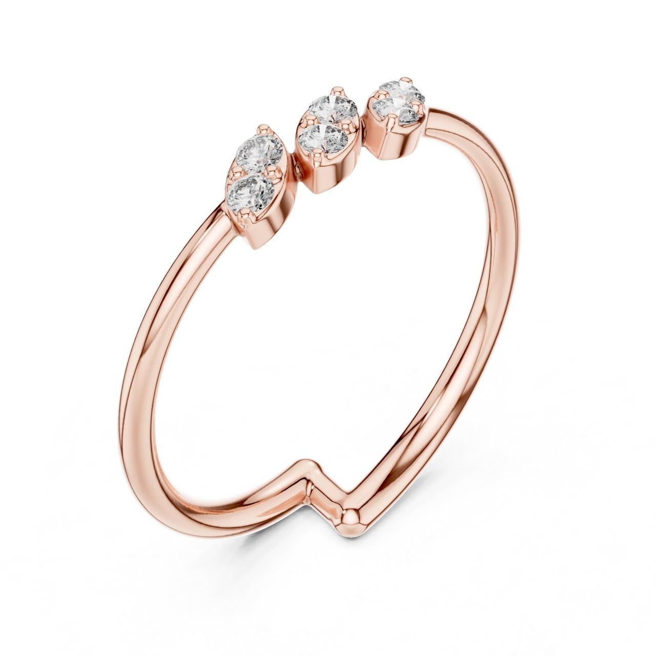 V-Shine Triple Diamond Ring