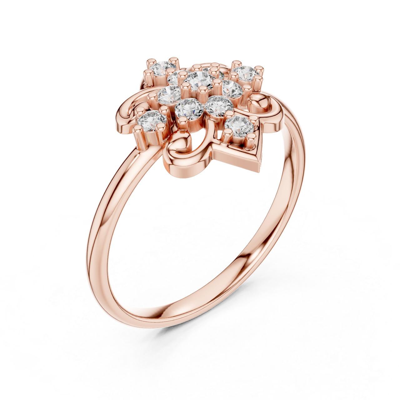 Regal Scroll Cluster Ring