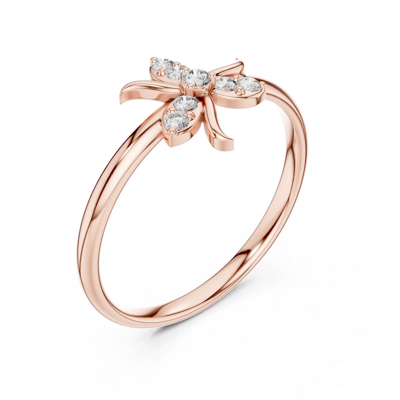 Teardrop Leaf Diamond Ring