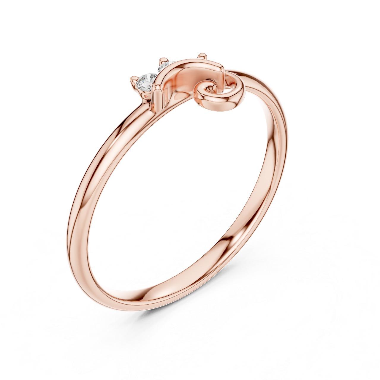 Curl Whisper Solitaire Ring