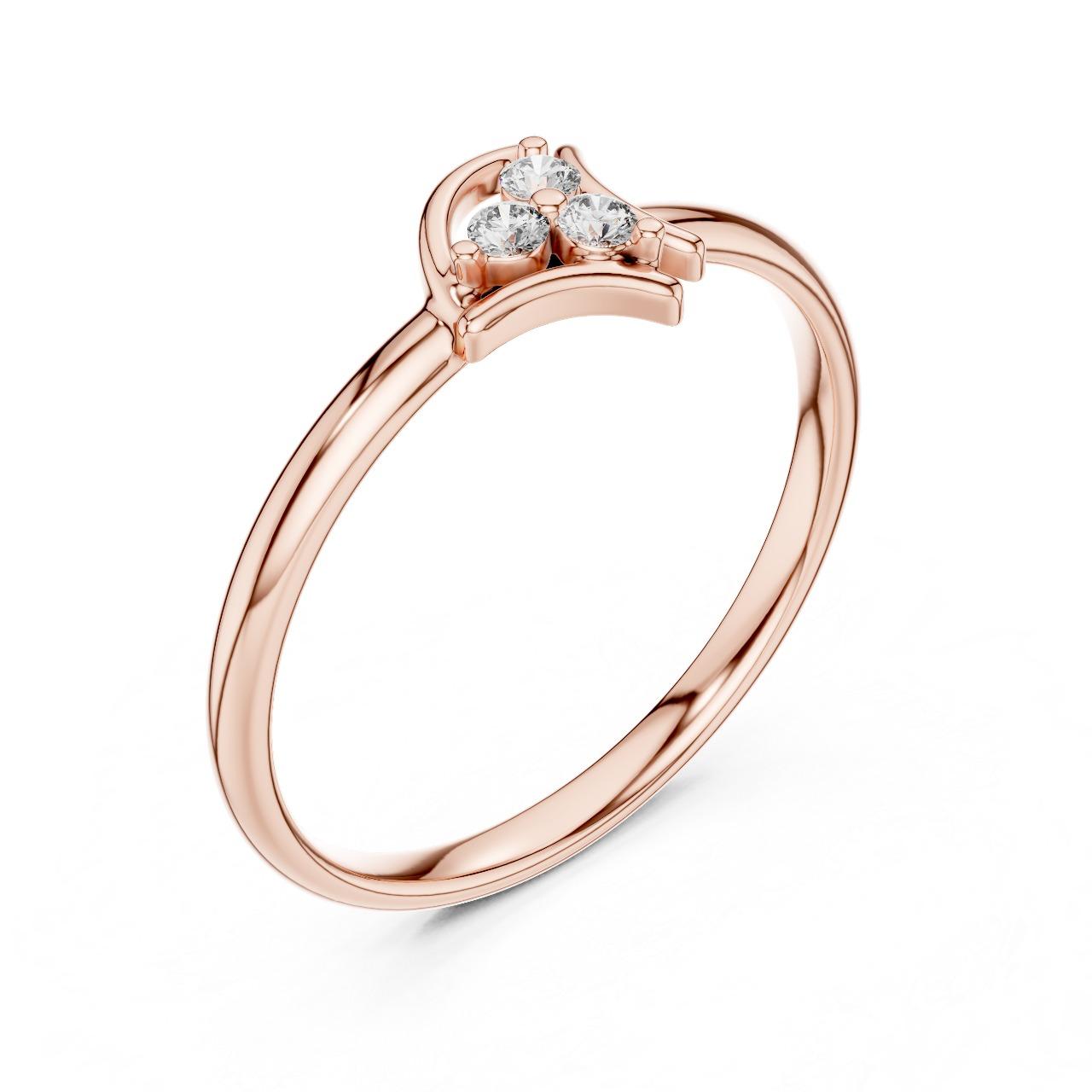 Crescent Trio Diamond Ring