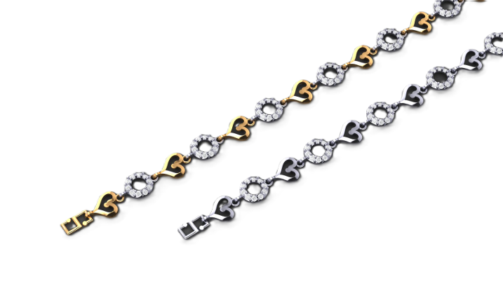 Open Heart Halo Diamond Anklet