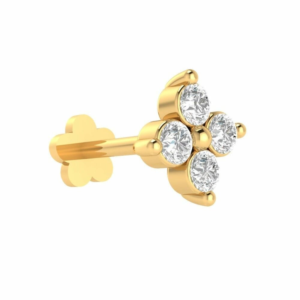 Floral Cluster Diamond Nose Pin