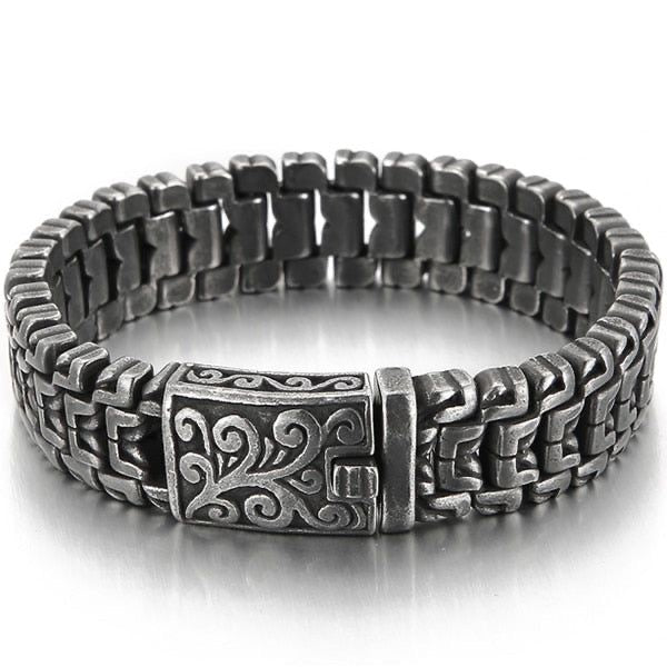 Antique Patterned Link Bracelet