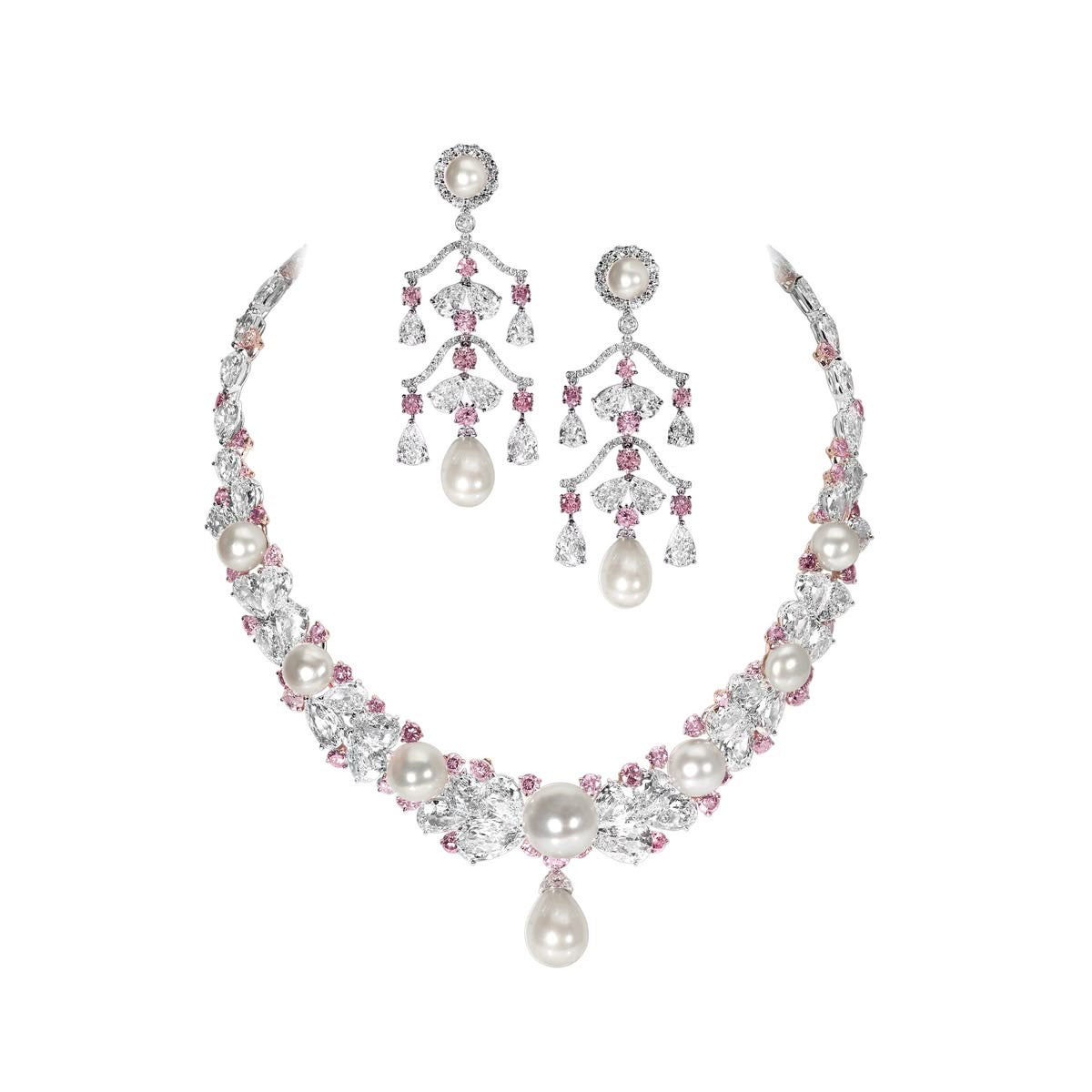 Pearl Blossom Pink Diamond Set