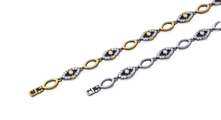 Oval Glow Diamond Link Anklet