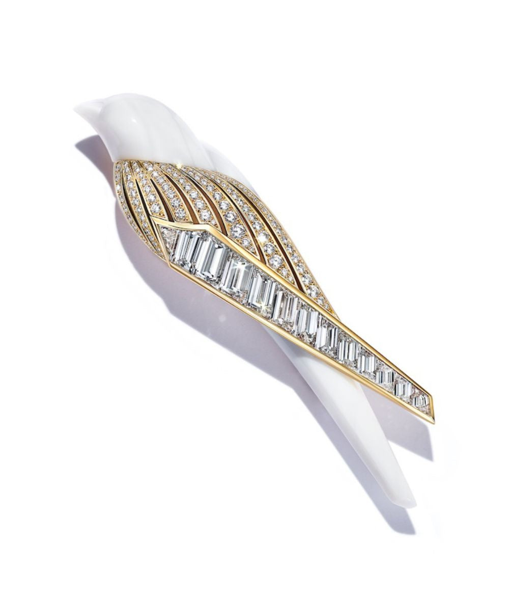 Ivory Serenity Diamond Bird Brooch