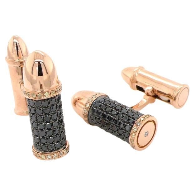 Bullet Shape Black Stone Cufflinks
