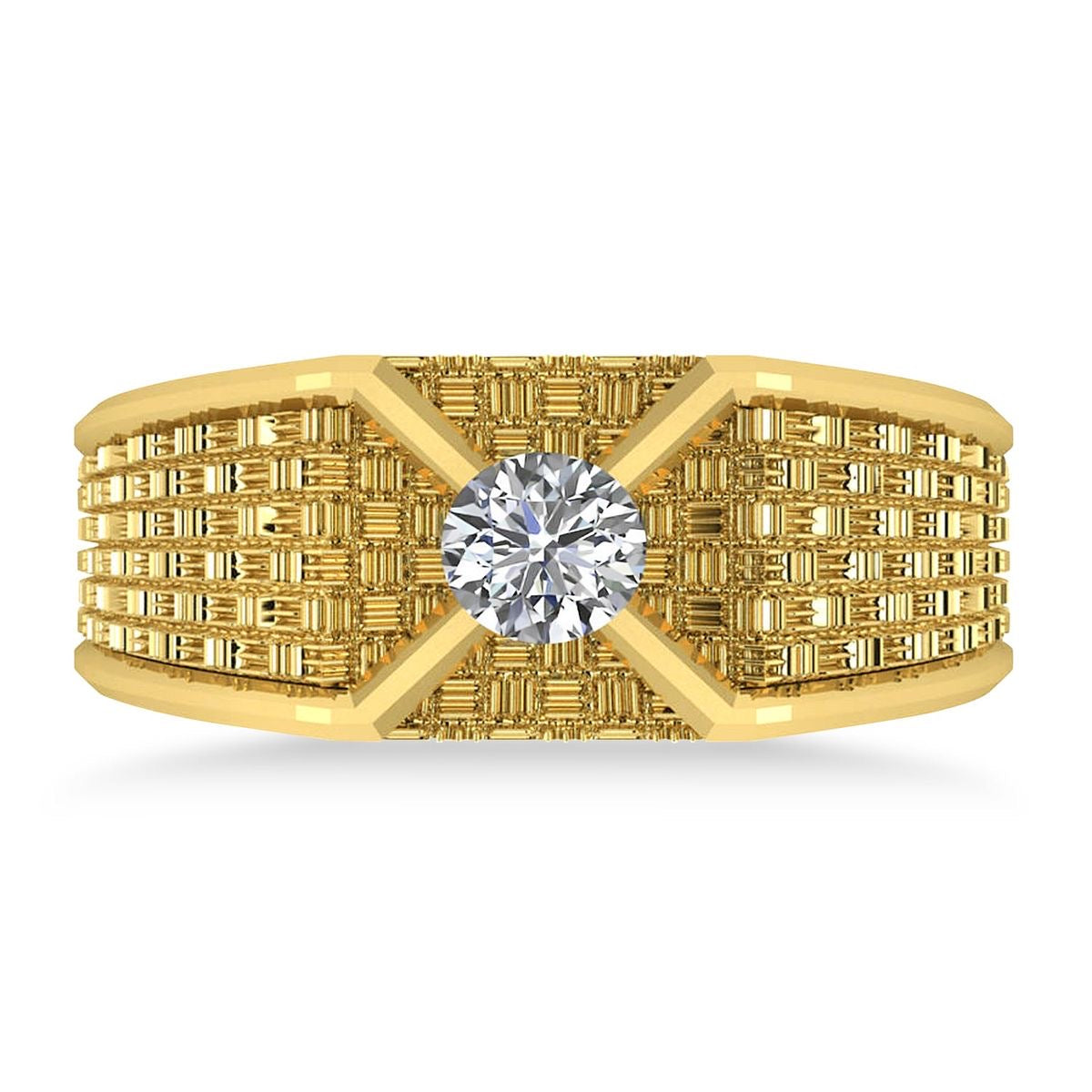 White Diamond Center Heritage Ring