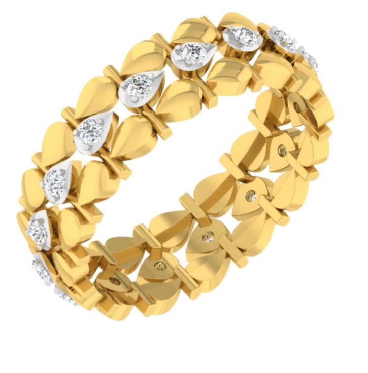 Petal Glow Diamond Bangle