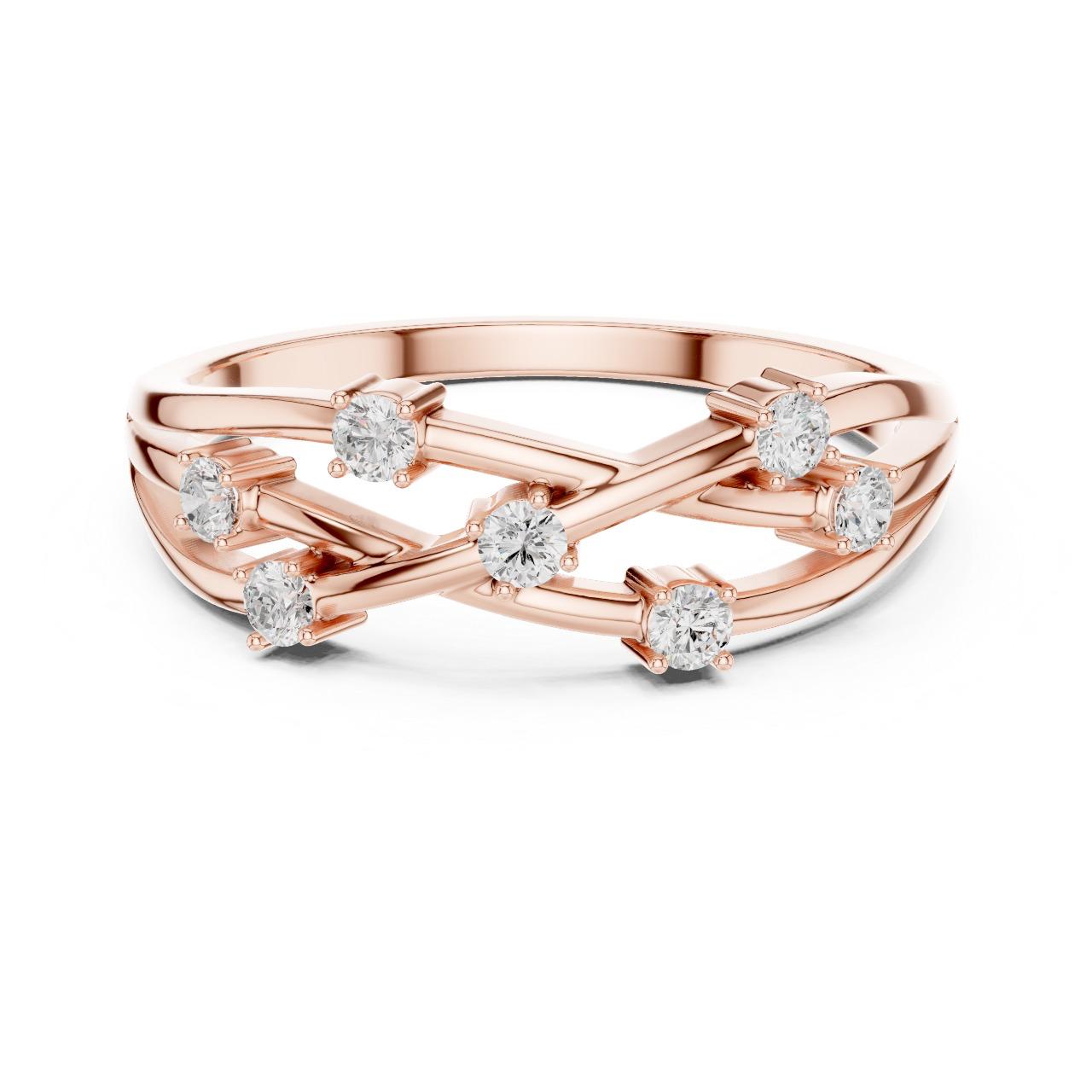 Starfall Crossover Diamond Ring